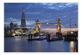 Poster  The Shard et Tower Bridge la nuit - Stuart Black
