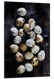 Tableau en aluminium  Quail eggs on Ebony - K&L Food Style