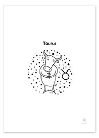 Poster Signe du zodiaque - Taureau (anglais)