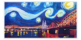 Poster  Nuit étoilée à Cologne inspirée de Van Gogh - M. Bleichner