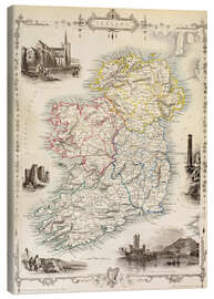 Tableau sur toile  Carte de l'Irlande par Thomas Wright (XVIIIe siècle) - Ken Welsh