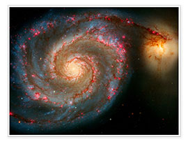 Poster La galaxie Whirlpool (M51) et Companion Galaxy