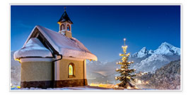 Poster Berchtesgaden Chapel at Christmas
