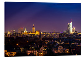Tableau en verre acrylique  Skyline de Leipzig la nuit - Martin Wasilewski