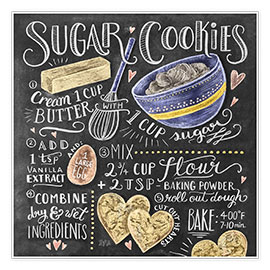 Poster  Recettes des Sugar Cookies (anglais) - Lily &amp; Val