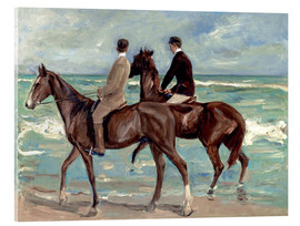 Tableau en verre acrylique  Deux cavaliers sur la plage - Max Liebermann