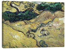 Tableau sur toile  Champ avec deux lapins - Vincent van Gogh