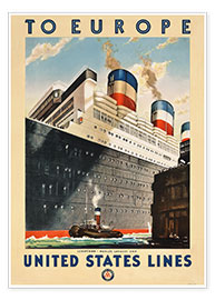 Poster United States Lines en Europe