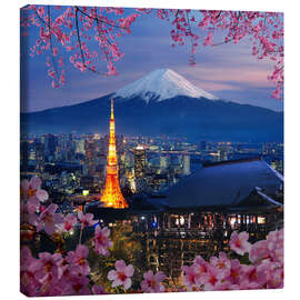 Tableau sur toile  Tour de Tokyo et Mont Fuji