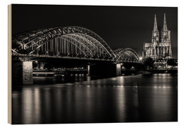 Tableau en bois  Cathédrale de Cologne et pont Hohenzollern