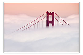 Poster Pont du Golden Gate dans les nuages