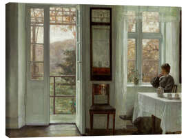 Tableau sur toile  Femme de l'artiste à une fenêtre - Carl Holsøe