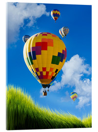 Tableau en verre acrylique  Les montgolfières colorées