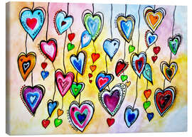 Tableau sur toile  Guirlandes de cœurs colorés - siegfried2838