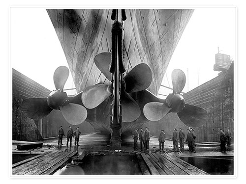 Poster Ouvriers de chantier naval avec le Titanic