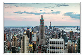 Poster  Manhattan skyline with Empire State building at sunset, New York city, USA - Matteo Colombo