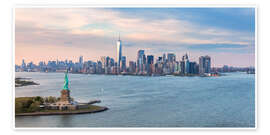 Poster  Vue de New York avec la statue de la Liberté - Matteo Colombo