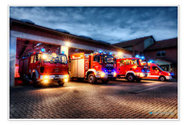 Poster Camions de pompier allemands