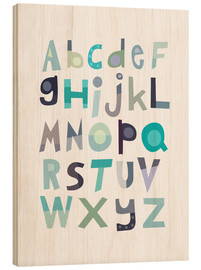 Tableau en bois  L'alphabet bleu - Jaysanstudio