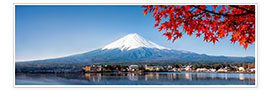 Poster Mount Fuji and Lake Kawaguchiko in autumn