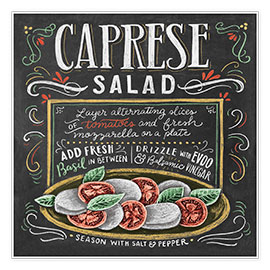Poster  Recette de la salade Caprese (anglais) - Lily & Val