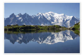 Poster Lac et massif du Mont-Blanc
