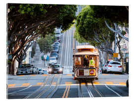 Tableau en verre acrylique  Cable tram in a street of San Francisco, California, USA - Matteo Colombo
