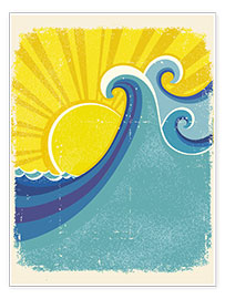 Poster  Vagues de la mer au soleil