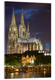 Tableau en verre acrylique  Cathédrale de Cologne, la nuit - Dieterich Fotografie
