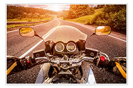 Poster  Rouler en moto sur la route