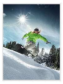 Poster  Snowboardeur sur la piste