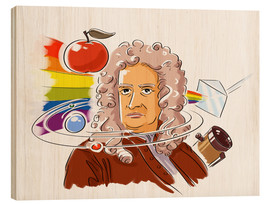 Tableau en bois  Isaac Newton, physicien anglais - Harald Ritsch