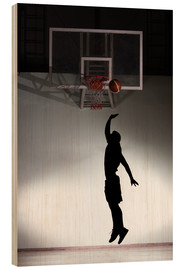 Tableau en bois  Silhouette d'un basketteur