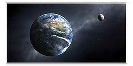 Poster  La Terre et la Lune depuis l'espace - Johan Swanepoel