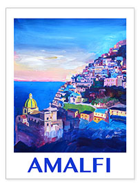 Poster Amalfi au coucher du soleil