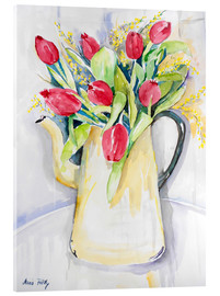 Tableau en verre acrylique  Tulips in spring - Maria Földy