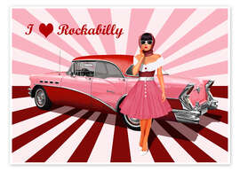 Poster I love Rockabilly