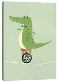 Tableau sur toile  Crocodile sur un monocycle - Sandy Lohß