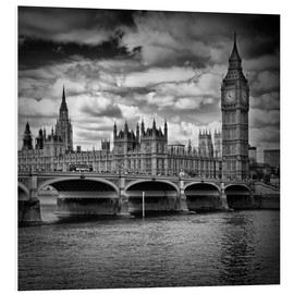 Tableau en PVC  Chambres du Parlement et pont de Westminster à Londres - Melanie Viola
