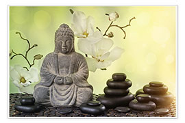 Poster Bouddha en pleine méditation II