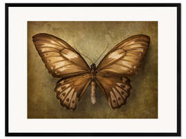 Impression artistique encadrée  Papillon brun - Elena Schweitzer