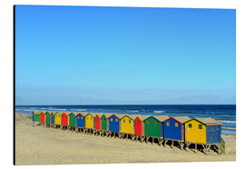 Tableau en aluminium  Cabanes de plage colorées sur la plage de Muizenberg - HADYPHOTO