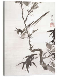 Tableau sur toile  Oiseau chantant sur une branche - Kawanabe Kyosai