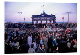 Tableau en verre acrylique  Berlinois célèbrant la chute du mur de Berlin