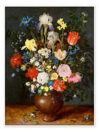 Poster Bouquet de fleurs dans un vase d'argile