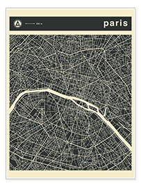Poster  Carte de Paris - Jazzberry Blue