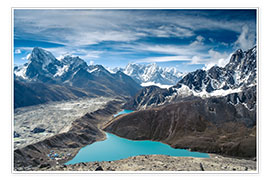 Poster  Montagnes et lac dans l'Himalaya, Népal