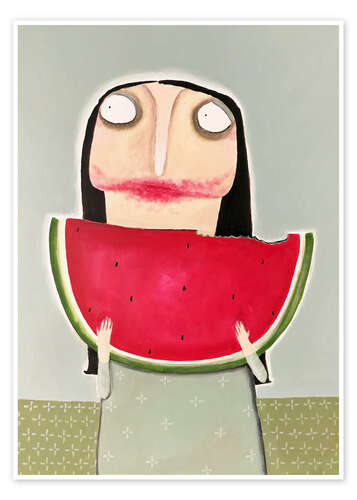Poster Helena Vogelpohl avec une tranche de pastèque
