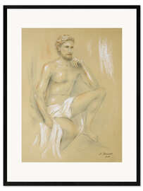 Impression artistique encadrée  Apollo - demi-nu masculin - Marita Zacharias