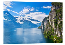 Tableau en verre acrylique  Summer view over of lake Garda in Italy
